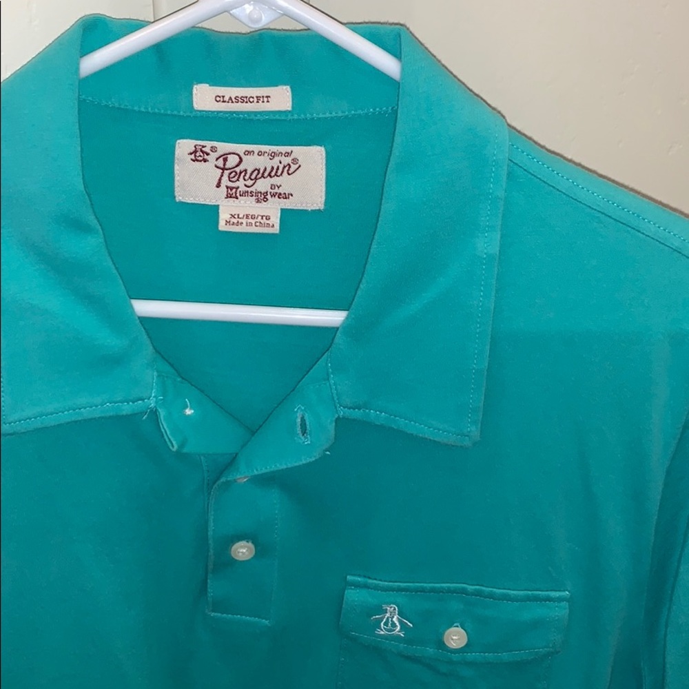 Original Penguin classic fit teal polo - Picture 2 of 3